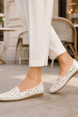Elodie-Lace Cutout Loafer Flats