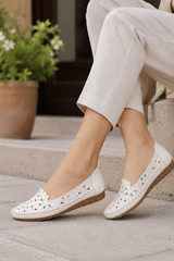 Elodie-Lace Cutout Loafer Flats