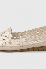 Elodie-Lace Cutout Loafer Flats