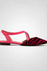 Zelina-Printed Cross Strap Flats