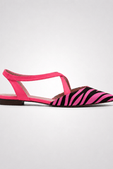 Zelina-Printed Cross Strap Flats