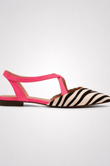 Zelina-Printed Cross Strap Flats