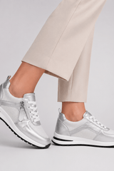 Celina-Metallic Zip Sneakers