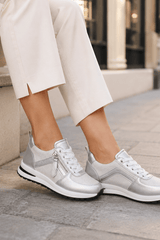 Celina-Metallic Zip Sneakers