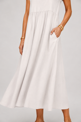 Alba-Cap Sleeve Midi Dress