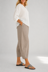 Liora-Barrel Leg Linen Pants