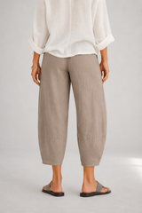 Liora-Barrel Leg Linen Pants