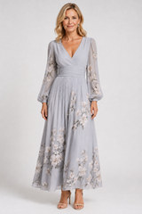 Elaria – Graceful Floral Pleated Maxi Dress