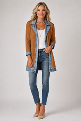 Brielle – Denim Trim Cotton Cardigan