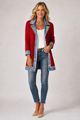 Brielle – Denim Trim Cotton Cardigan