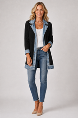 Brielle – Denim Trim Cotton Cardigan