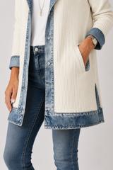 Brielle – Denim Trim Cotton Cardigan