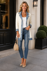 Brielle – Denim Trim Cotton Cardigan