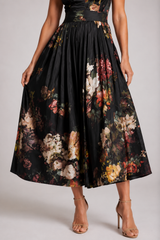 Velora – Midnight Garden Midi Dress