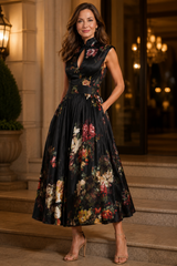 Velora – Midnight Garden Midi Dress