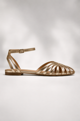 Aurelia-Metallic Cage Sandals