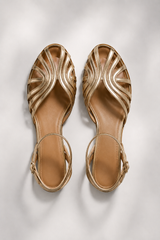 Aurelia-Metallic Cage Sandals