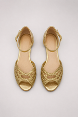 Maribel-Braided Gold Sandals
