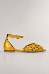 Maribel-Braided Gold Sandals