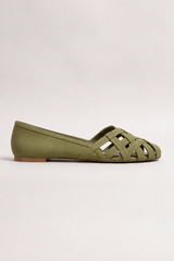 Roselle-Woven Peep Toe Flats