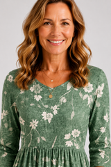 Sylvie-Sage Floral Midi Dress