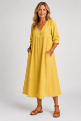 Soleya-Lace Trim Midi Dress
