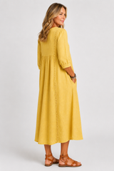 Soleya-Lace Trim Midi Dress