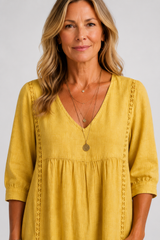 Soleya-Lace Trim Midi Dress