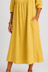 Soleya-Lace Trim Midi Dress