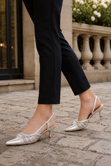 Mila-Metallic Slingback Heels