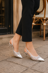 Mila-Metallic Slingback Heels