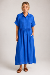 Valeria-Button Shirt Maxi Dress