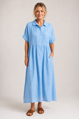 Valeria-Button Shirt Maxi Dress