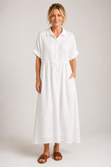 Valeria-Button Shirt Maxi Dress