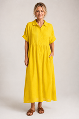 Valeria-Button Shirt Maxi Dress