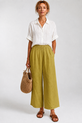 Lunara-Wide Leg Linen Pants