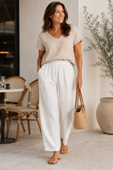 Lunara-Wide Leg Linen Pants