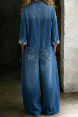 Averly - Relaxed Wide-Leg Denim Jumpsuit