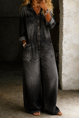 Averly - Relaxed Wide-Leg Denim Jumpsuit