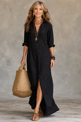 Selora - Flowing Button Maxi Dress