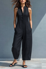 Norelle – Sleeveless Cotton Jumpsuit