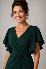 Veloria – Elegant Flutter Sleeve Maxi Dress