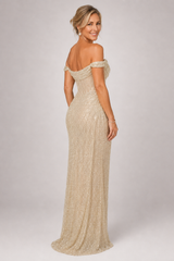 Aurélia – Golden Glamour Evening Gown