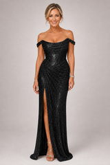 Aurélia – Golden Glamour Evening Gown