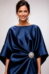 Valoria – Regal Drape Satin Dress