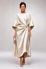 Valoria – Regal Drape Satin Dress