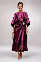 Valoria – Regal Drape Satin Dress