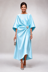 Valoria – Regal Drape Satin Dress
