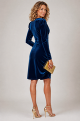 Noelle – Midnight Velvet Wrap Dress
