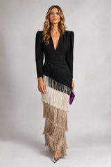 Verdara – Fringe Elegance Maxi Dress